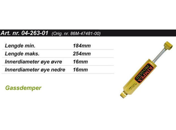 Støtdemper Yamaha Senter Kimpex Gold 86M4748100, 84M4748100